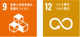 9産業と技術革新の基盤をつくろう / 12つくる責任つかう責任