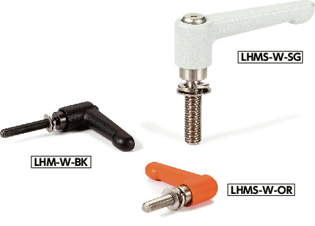 LHM-10-50-W-OR｜クランプレバー - ばね座金組み込みタイプ - フラット