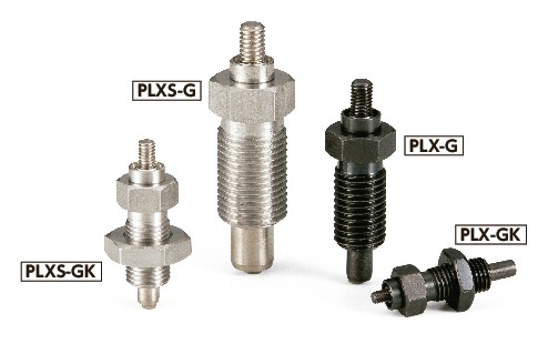 ノブ出品　子株付き PLX-10-12-GK｜インデックスプランジャ - ノブなしタイプ ロックナット