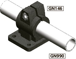GN146-B30-40-1-SW｜パイプジョイント - フランジ D 30 H 62 F